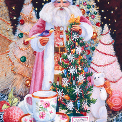 Пазл: Дед Мороз в розовом