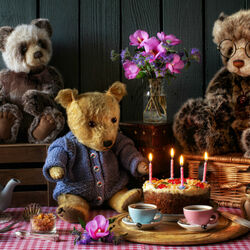 Пазл: День рождения мишки Тедди