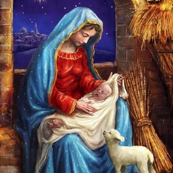 Пазл: Мария с младенцем