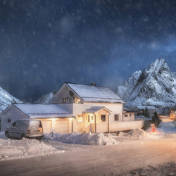 Пазл: Ночной снегопад