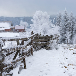 Пазл: Деревня в снегу