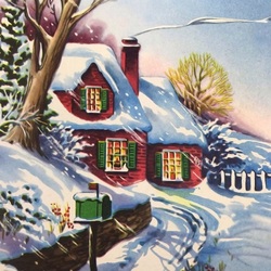 Пазл: Дом в снегу