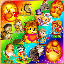 Пазл: Ёжики