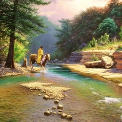 Пазл: Всадник у реки