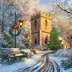 Пазл: Старая церковь на Рождество