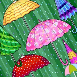 Пазл: Зонтики под дождем