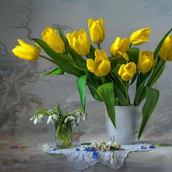 Пазл: Желтые тюльпаны 
