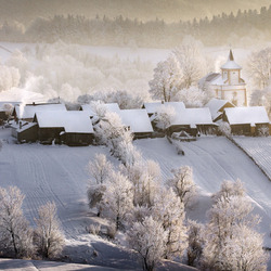 Пазл: Зима в деревне