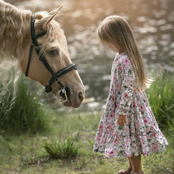 Пазл: Девочка и конь