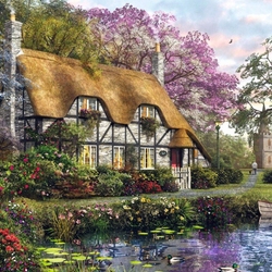 Пазл: Коттедж в саду