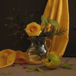 Пазл: Желтая роза