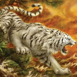 Пазл: Белая тигрица