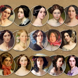 Пазл: Прически в живописи 19 век