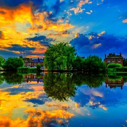 Пазл: Закат над озером