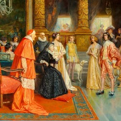 Пазл: Встреча Вильгельма II и принцессы Марии с Марией Медичи