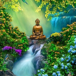 Пазл: Медитация у водопада