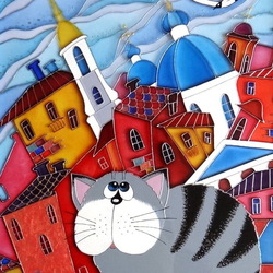 Пазл: Коты на Питерских крышах