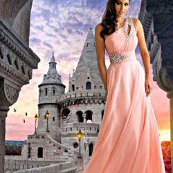 Пазл: Девушка возле замка