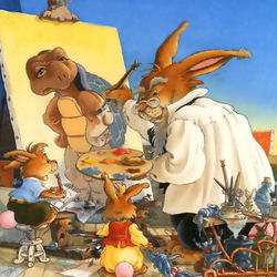 Пазл: Приключения семейства крольчат