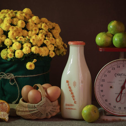 Пазл: Букет желтых хризантем