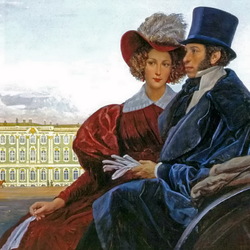 Пазл: Александр Пушкин и Наталья Гончарова 