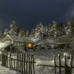 Пазл: Зимняя карельская ночь