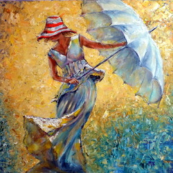 Пазл: Девушка с зонтом