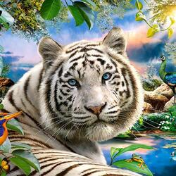 Пазл: Белый тигр