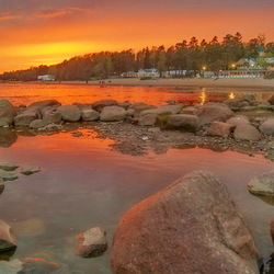 Пазл: Закат на заливе