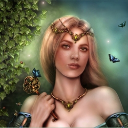 Пазл:  Эльфийка с ключом