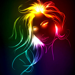 Пазл: Радужная девушка