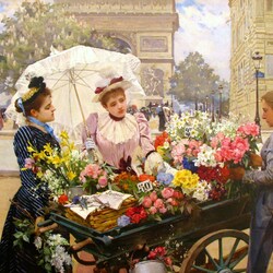 Пазл: Цветочный рынок