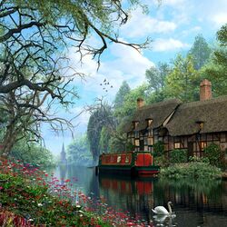 Пазл: Старый лесной канал