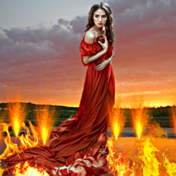Пазл: Девушка в огне