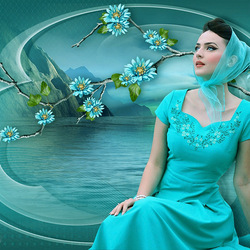 Пазл: Голубая косынка