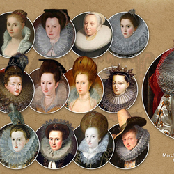 Пазл: Женские причёски 17 век