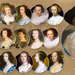 Пазл: Женские причёски 17 век