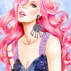 Пазл: Розовые волосы