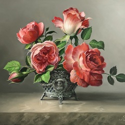 Пазл: Розы в вазе