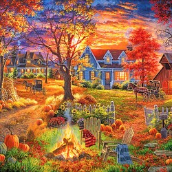 Пазл: Осенняя деревня