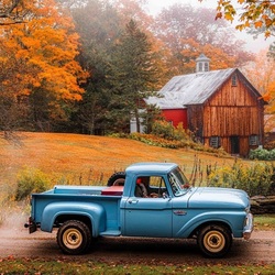 Пазл: Голубой пикап