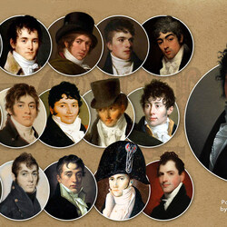 Пазл: Мужские причёски 19 век