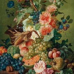 Пазл: Цветущие ветки и фрукты
