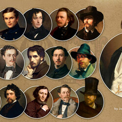 Пазл: Мужские причёски 19 век