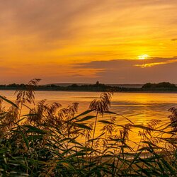 Пазл: Персиком жёлтым закат догарает