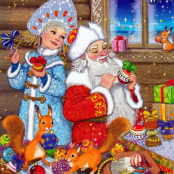 Пазл: Дед Мороз и Снегурочка 