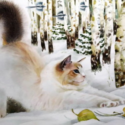 Пазл: Зимний котик