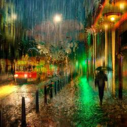 Пазл: Дождь на пустой улице