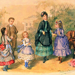 Пазл: Детская  мода 1870 год 