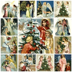 Пазл: Старинные Рождественские открытки
